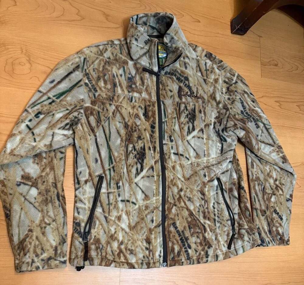 Cabela's Camo Fleece Jacket Size M Camouflage Full Zip